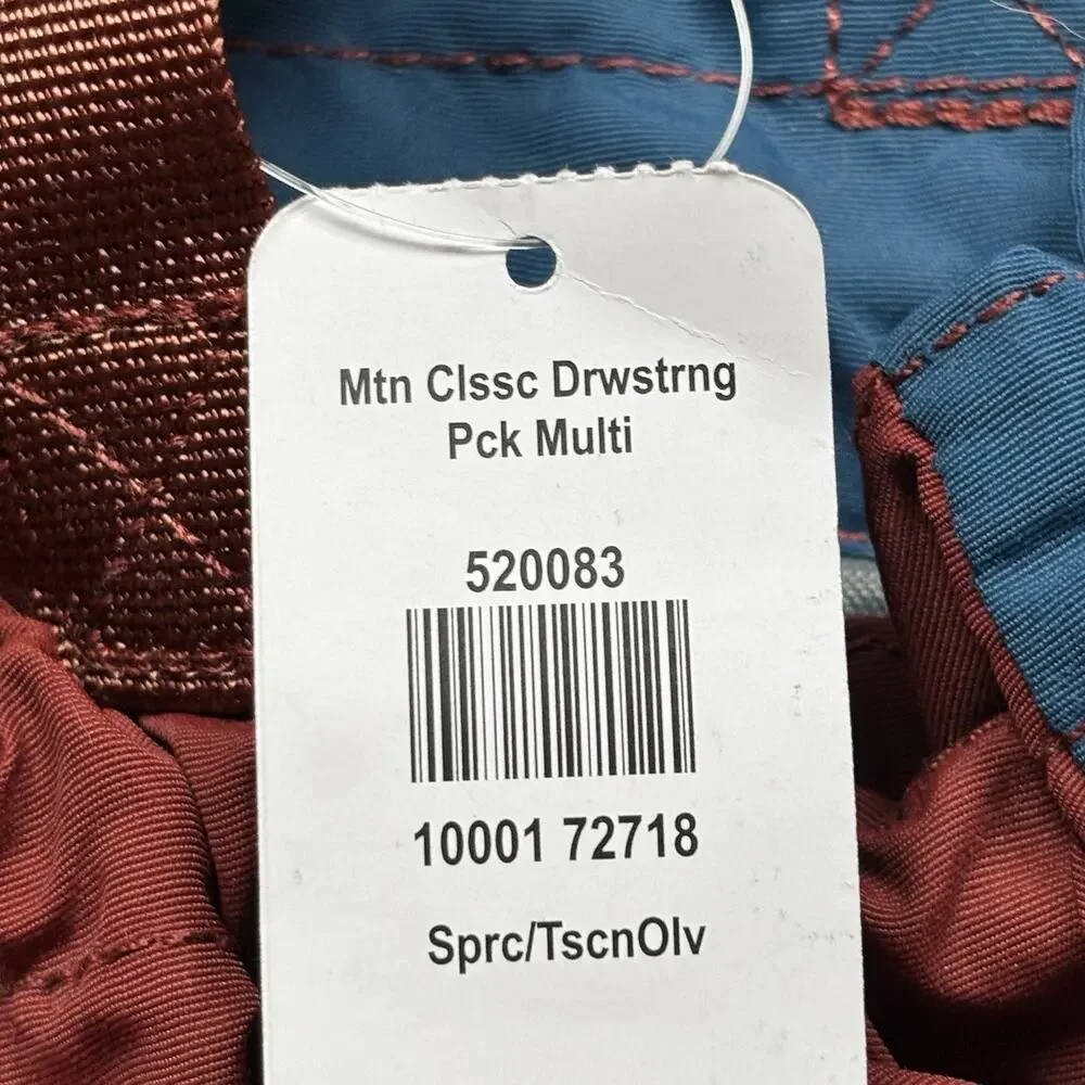 L.L.Bean Mountain Classic Drawstring Pack Backpack Brown Blue Green NWT Large